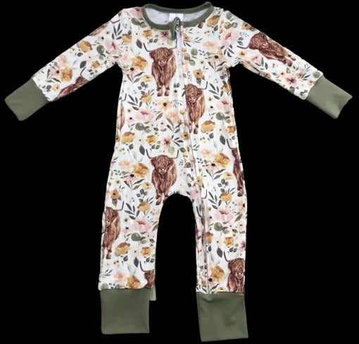 Baby Bamboo Fiber Pajamas Footless Romper Zipper Jumpsuits