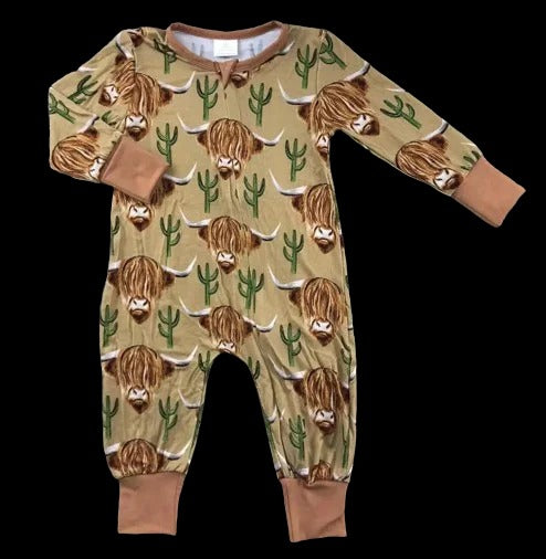 Baby Bamboo Fiber Pajamas Footless Romper Zipper Jumpsuits